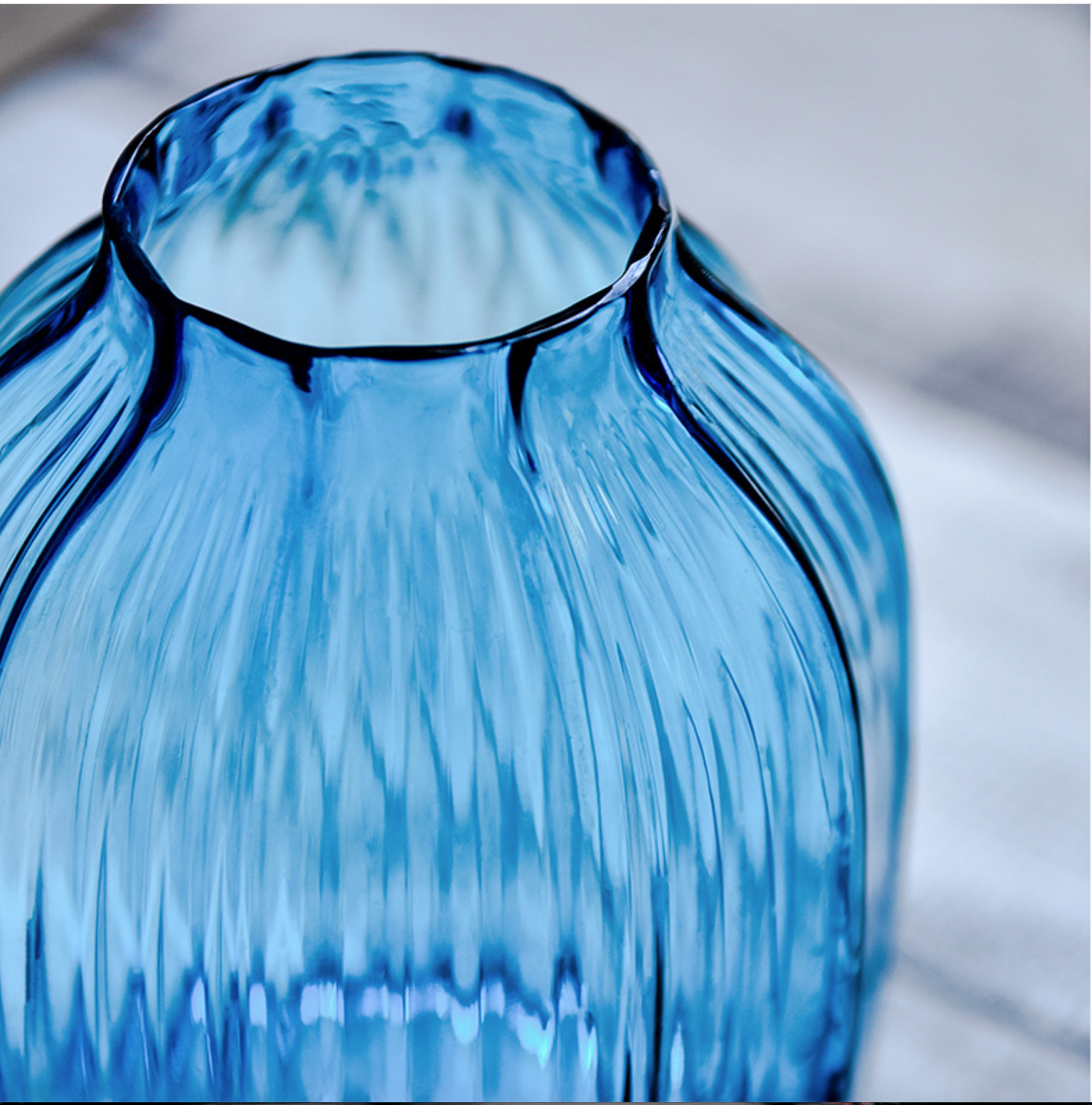 Noah Decoration - Vente Vases - Ensemble de vase moderne en verre bleu gris violet2