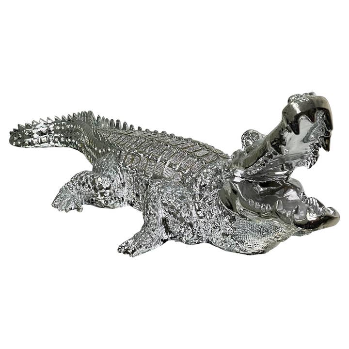 CROCODILE CHROMÉ INCRUSTÉ DE DIAMANTS AMBROSE pour la vente par Amazing Rugs