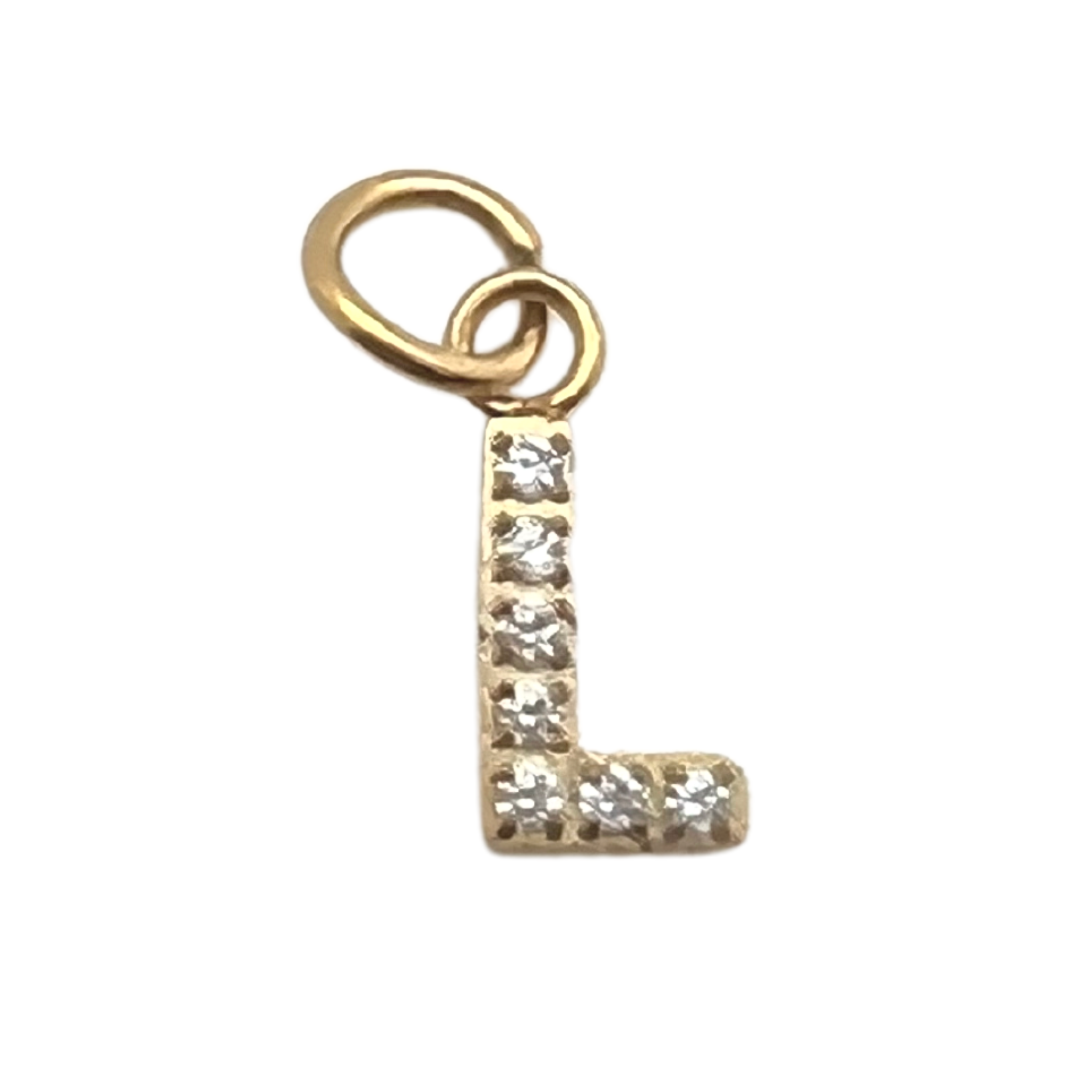 WJW – wholesale Individual charm/pendant – Gold Pavé Set CZ Initial Letter Charms18