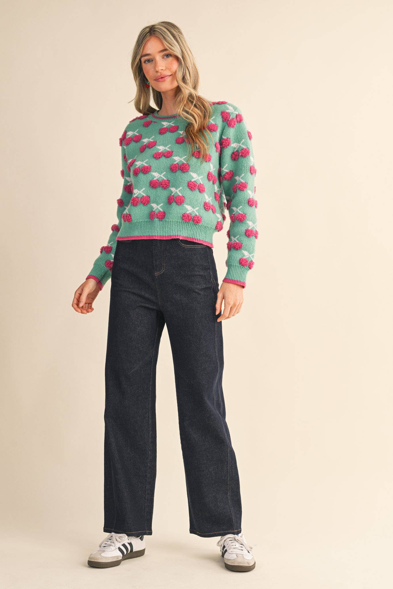 &MERCI - Wholesale Knit Sweater - Women's - FUZZY CHERRY SWEATER MSW111227