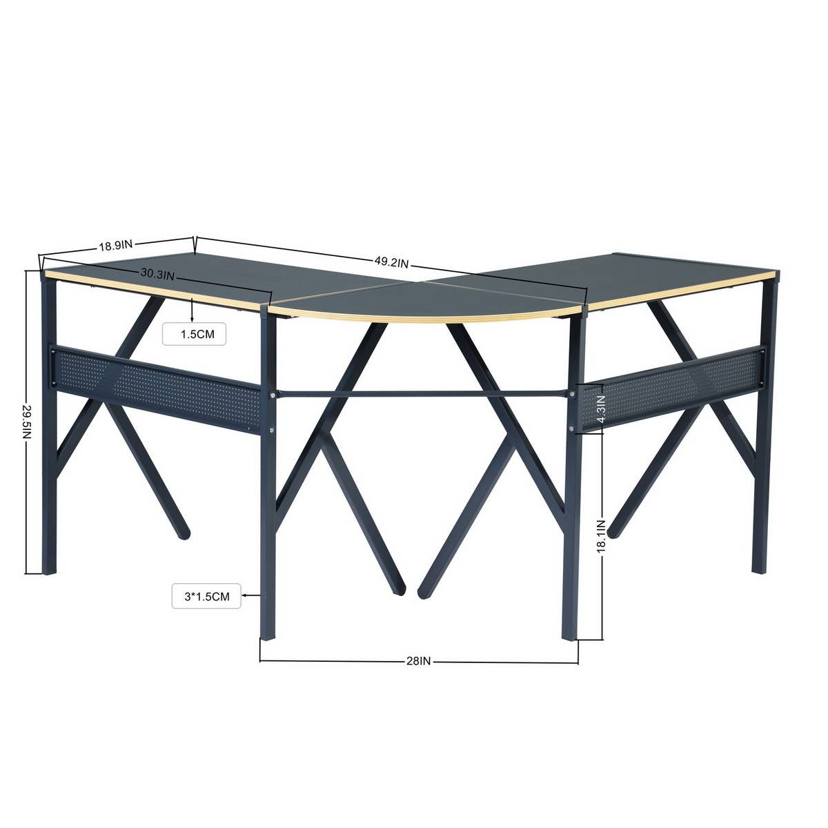 HOMYCASA DESIGN INC - Wholesale Desk Set - Modern L-Shaped Corner Desk5