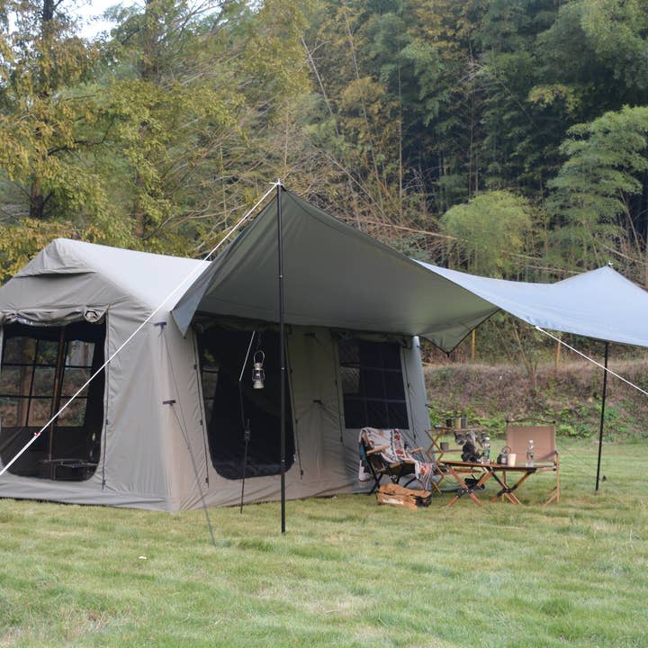 39F Inc. - Wholesale Tent - 9.8x13ft Inflatable Tent with Canopy &Pump Army Green&Beige6