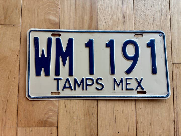 Placa de matrícula de Tamaulipas México de los años 1980 para venta al por mayor de RusticPlates