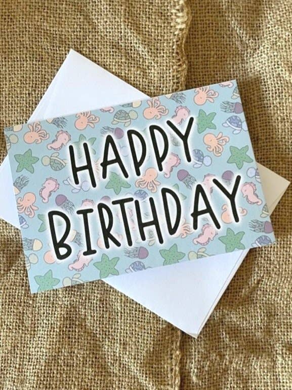 Unter dem Meer Geburtstagskarte für den Großhandel von Daisy & Joy Design