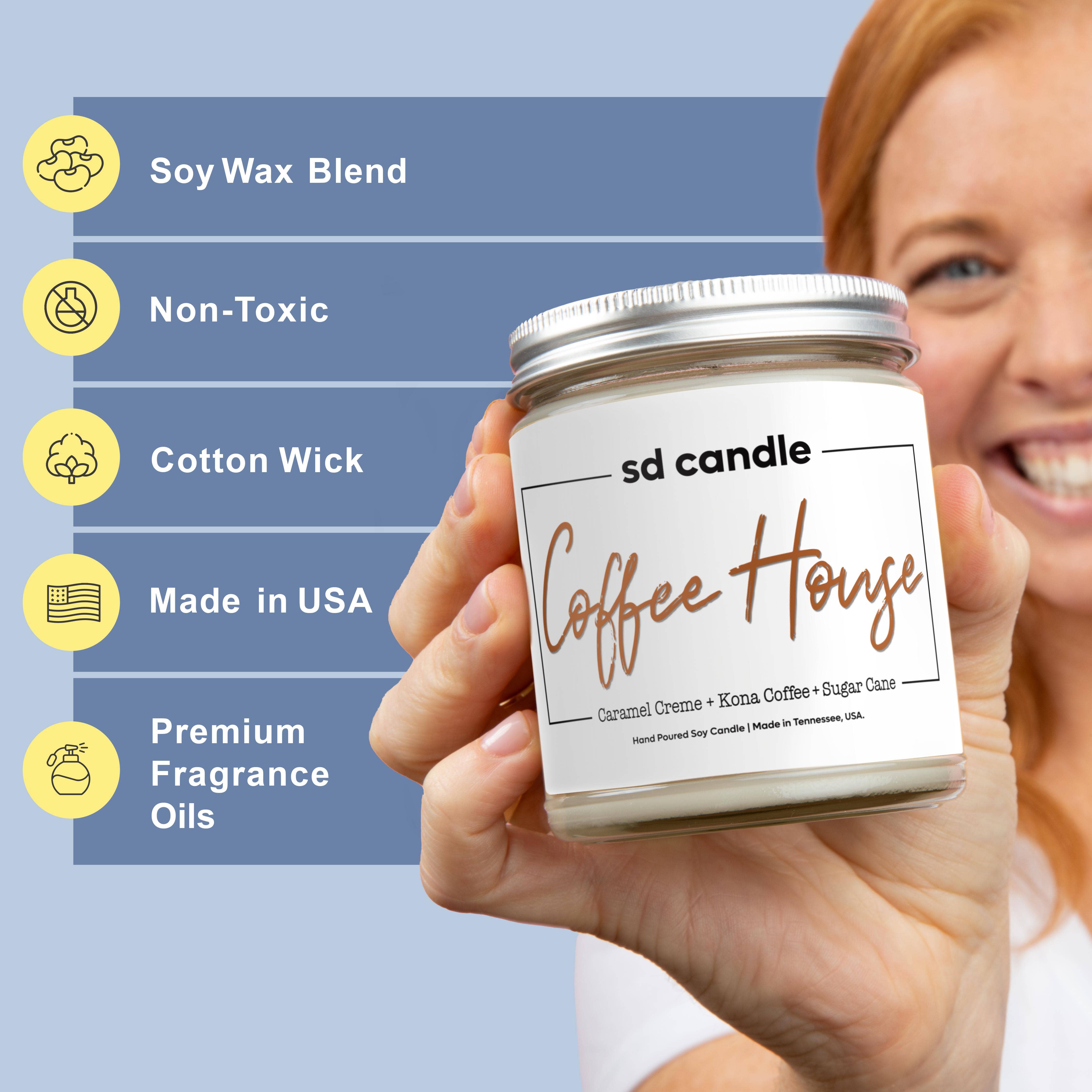 Silver Dollar Candle Co. – Großhandel Kerze im Glas / gefüllte Kerze – Coffee House Duftkerze — 9/16 Unzen Pure Soy Candle3