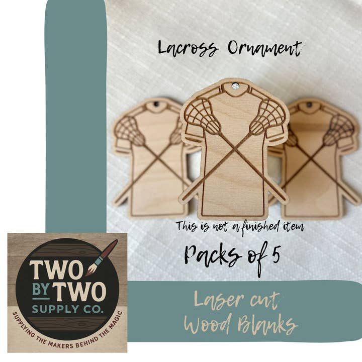 Lacrosse Ornament Blanks – Laser Cut Wood – DIY ornaments for wholesale by Two By Two Supply Co.