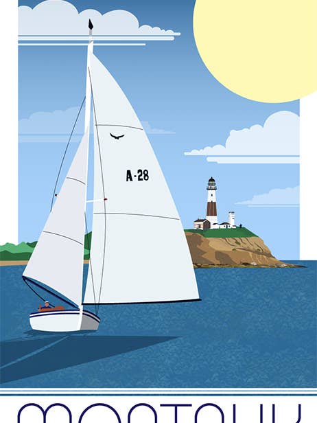 Montauk Point - Scena a vela per la vendita all'ingrosso da parte di LOST DOG art & frame