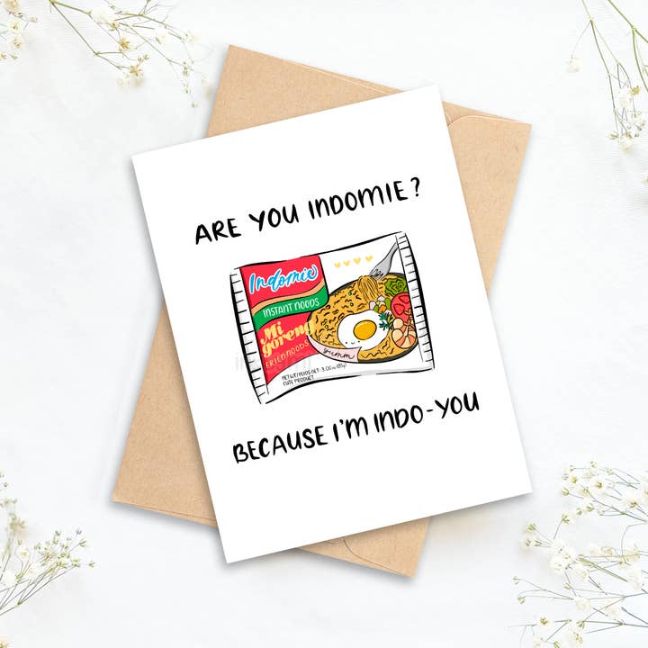 Är du Indomie? Eftersom jag är Indo- Du Gratulationskort för wholesale av inkbymi