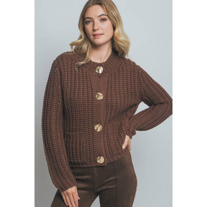 Chunky strikket cardigan for engroshandel hos HiteJeans