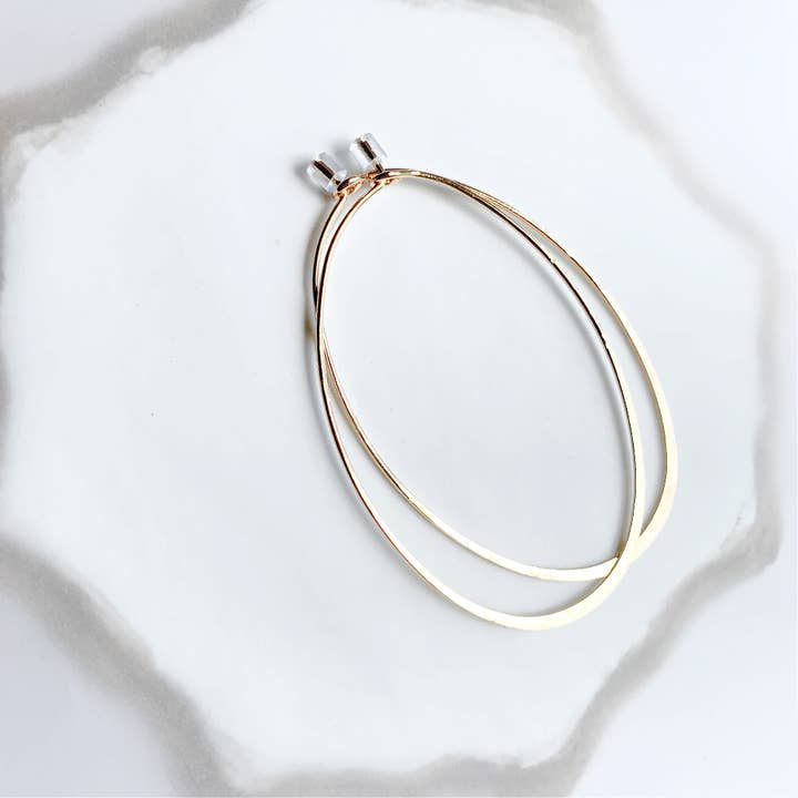 Rose and Della - Wholesale Dangle Earrings - Brass Oval Hoop Earrings3