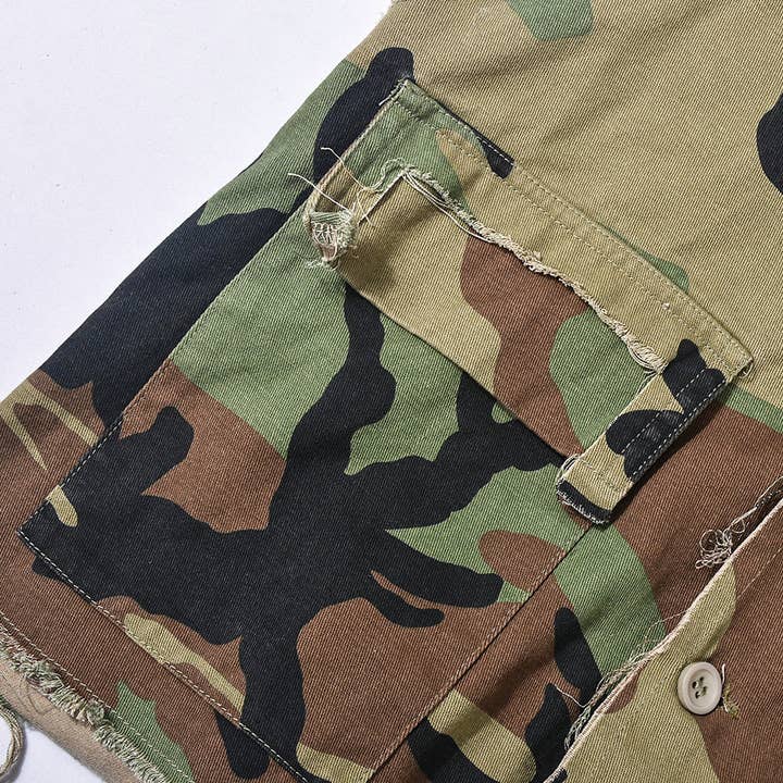 MB FASHION CAMO Cropped Sleeveless Vest with Tie Back 9185LY for wholesale on Faire12