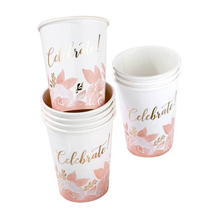 Set of 8 Bridal Shower Cups for wholesale by Lillian Rose