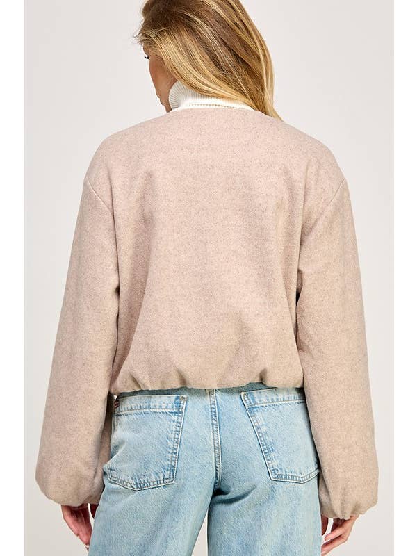 Miss Love - Wholesale Bomber Jacket - Women's - SOFT POCKETED BUBBLE BOMBER JACKET