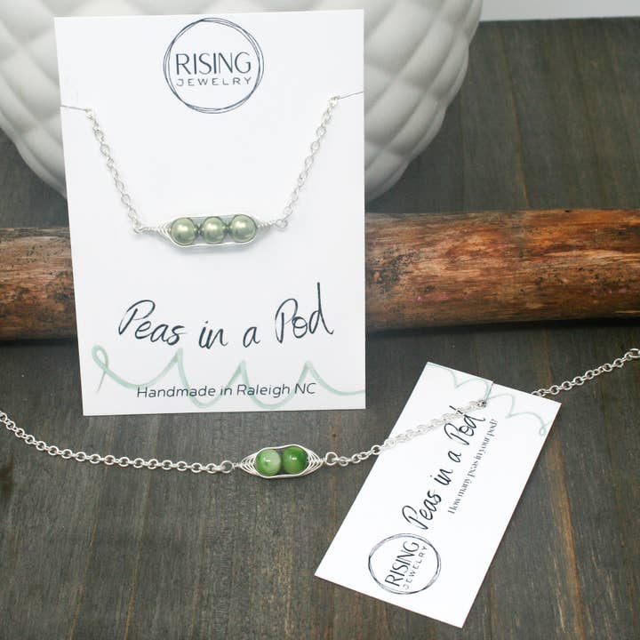 Rising Jewelry - Wholesale Schakelarmband - Erwten in een peul armband, Groene erwten.7