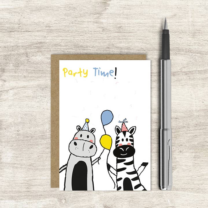 ¡Hora de Fiesta! - (100% Desnudo) - Tarjeta de Felicitación para venta al por mayor de Dandelion Stationery