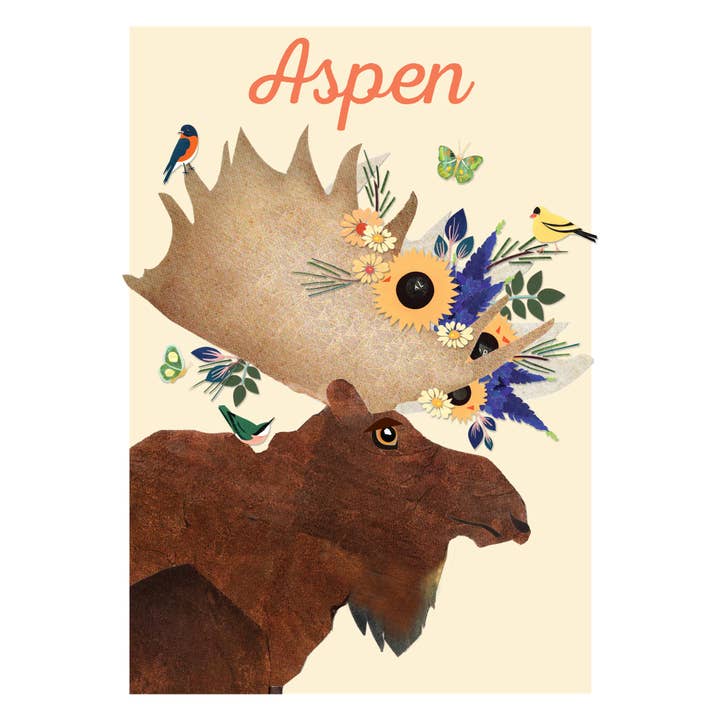 "Aspen Summer Moose" – A Majestic Wildlife-Inspired Greeting for wholesale by Lilybart LLC