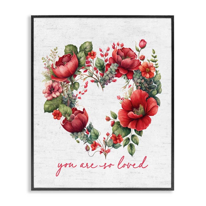 Grinalda em Forma de Coração de São Valentim - Arte de Parede em Moldura por atacado de Stupell Industries