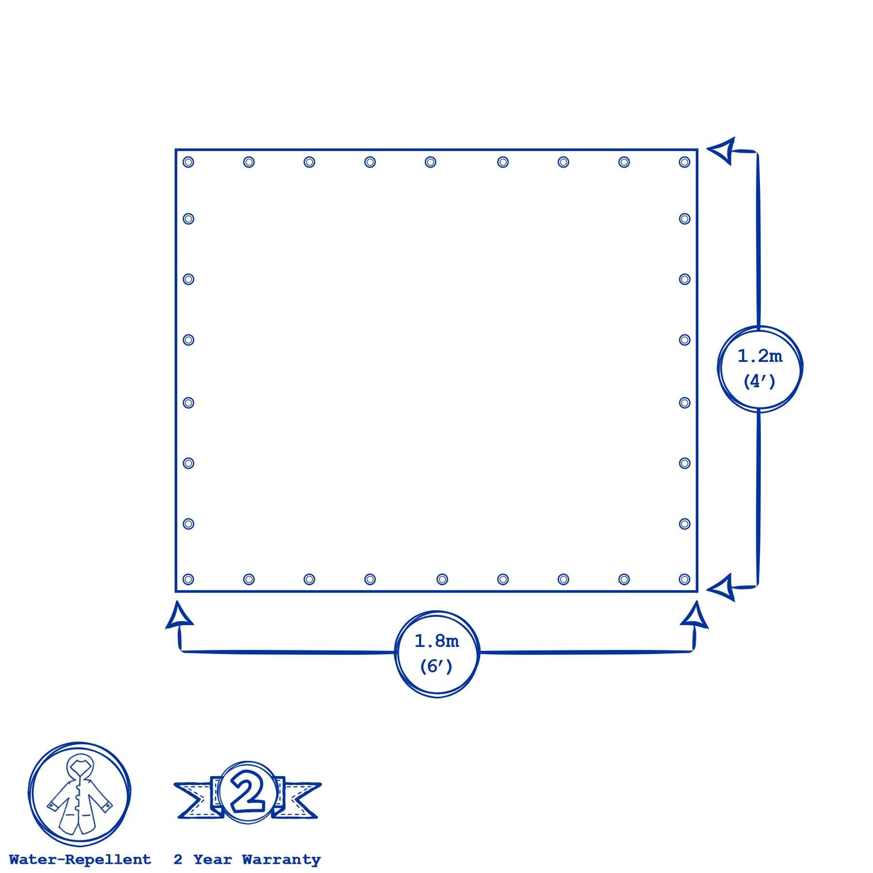 Rinkit Ltd - Wholesale Garden Tool - 4ft x 6ft Waterproof Tarpaulin - By Blackspur1