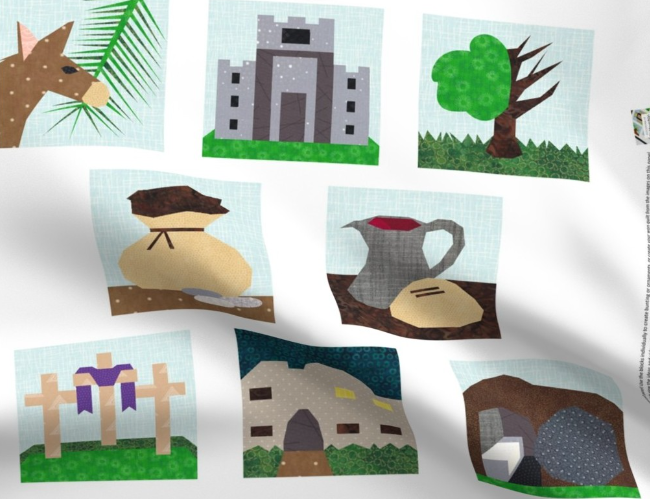 Faith and Fabric - Wholesale Banner - Fabric Panel: Holy Week 1