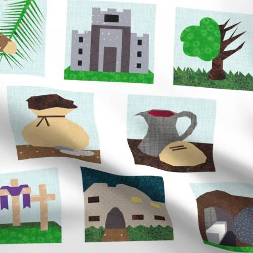 Faith and Fabric - Wholesale Banner - Fabric Panel: Holy Week 1