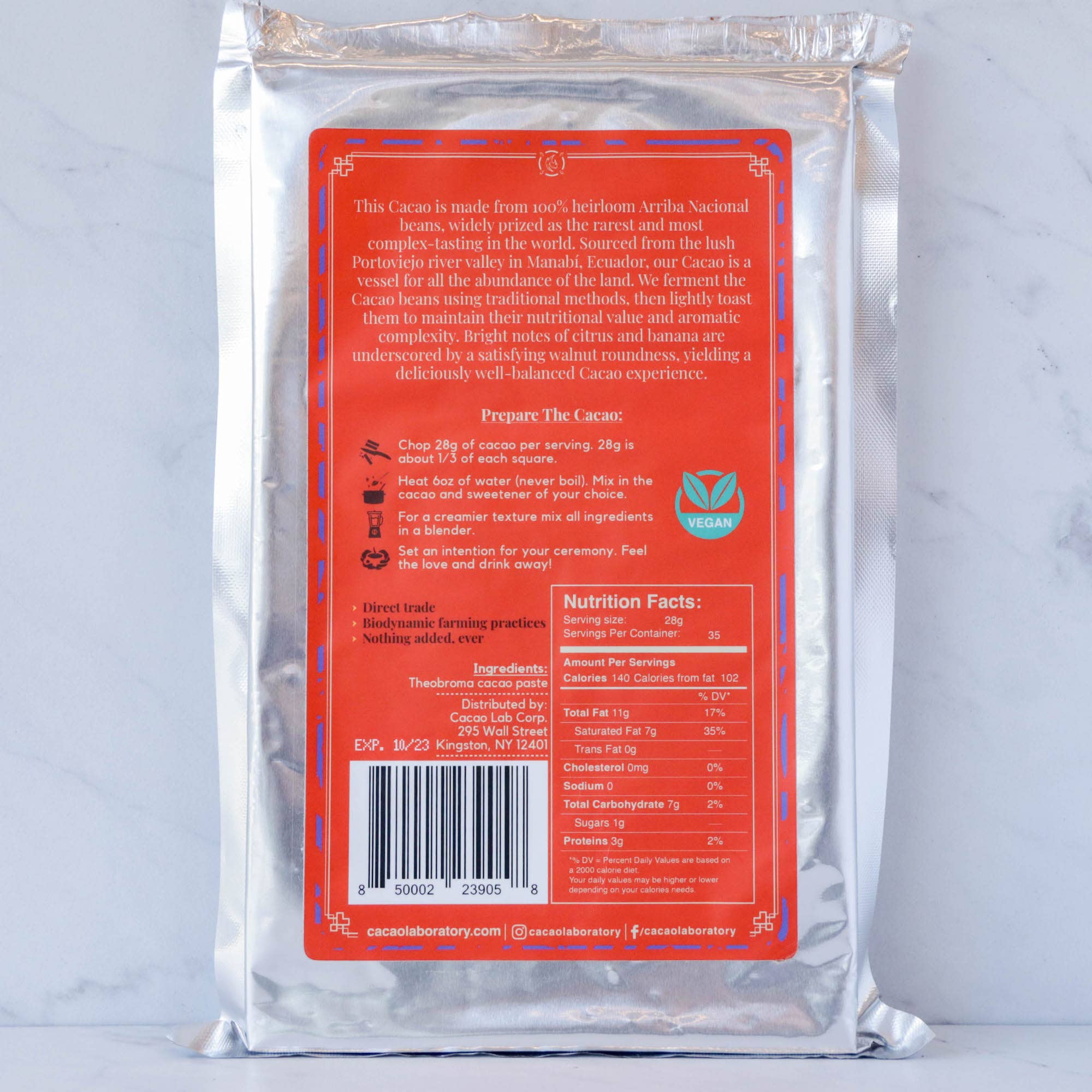 Cacao Lab – wholesale Hot cocoa mix/kit – Ceremonial Cacao - 100% Arriba Nacional Cacao Paste, Organic1