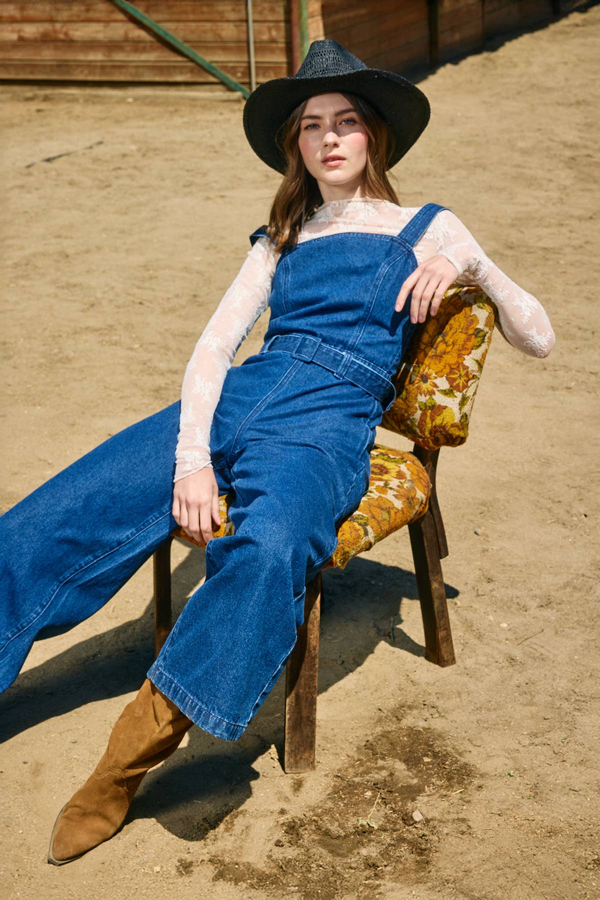 Denim Wide Fit Jumpsuit - RJP1010 for wholesale on Faire8