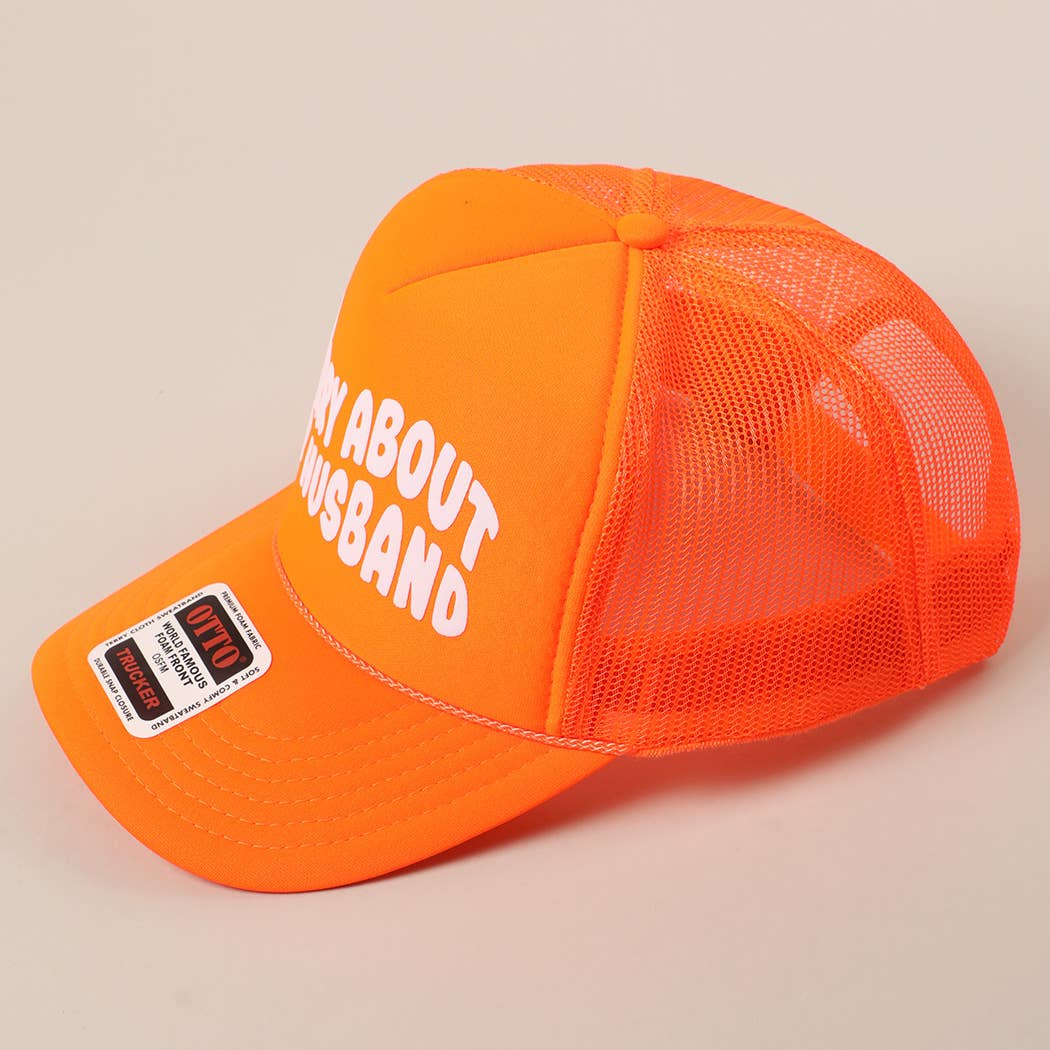 Fashion City - Wholesale Trucker Hat - Unisex - Sorry About My Wife / Husband Text Mesh Back Trucker Hat13