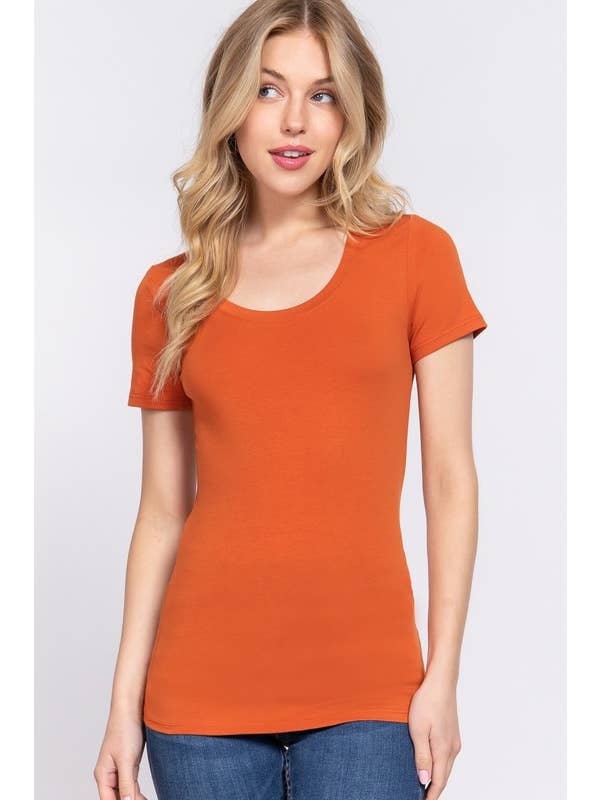 Active Basic | Active USA - Wholesale T-shirt – women's - Short Sleeve Scoop Neck Cotton Jersey Top31