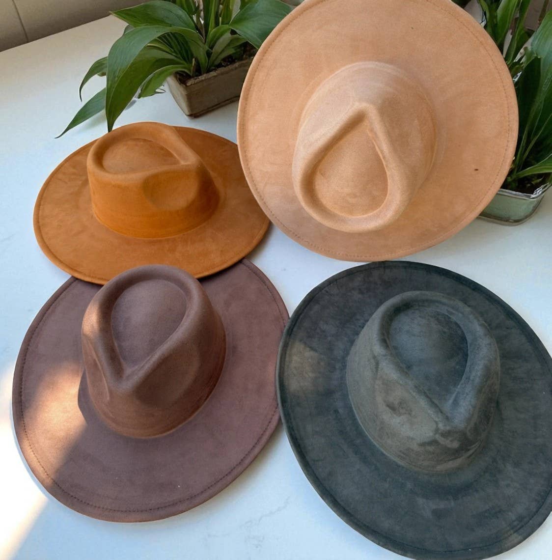 One and Only Accessories - Wholesale Fedora - Women's - Vegan Suede Wide Brim Rancher Hat  17