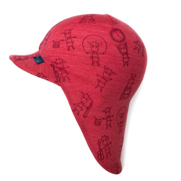 Sommerkasket hindbær ged, merinould & silke (økologisk/GOTS) for engroshandel hos Glückskind