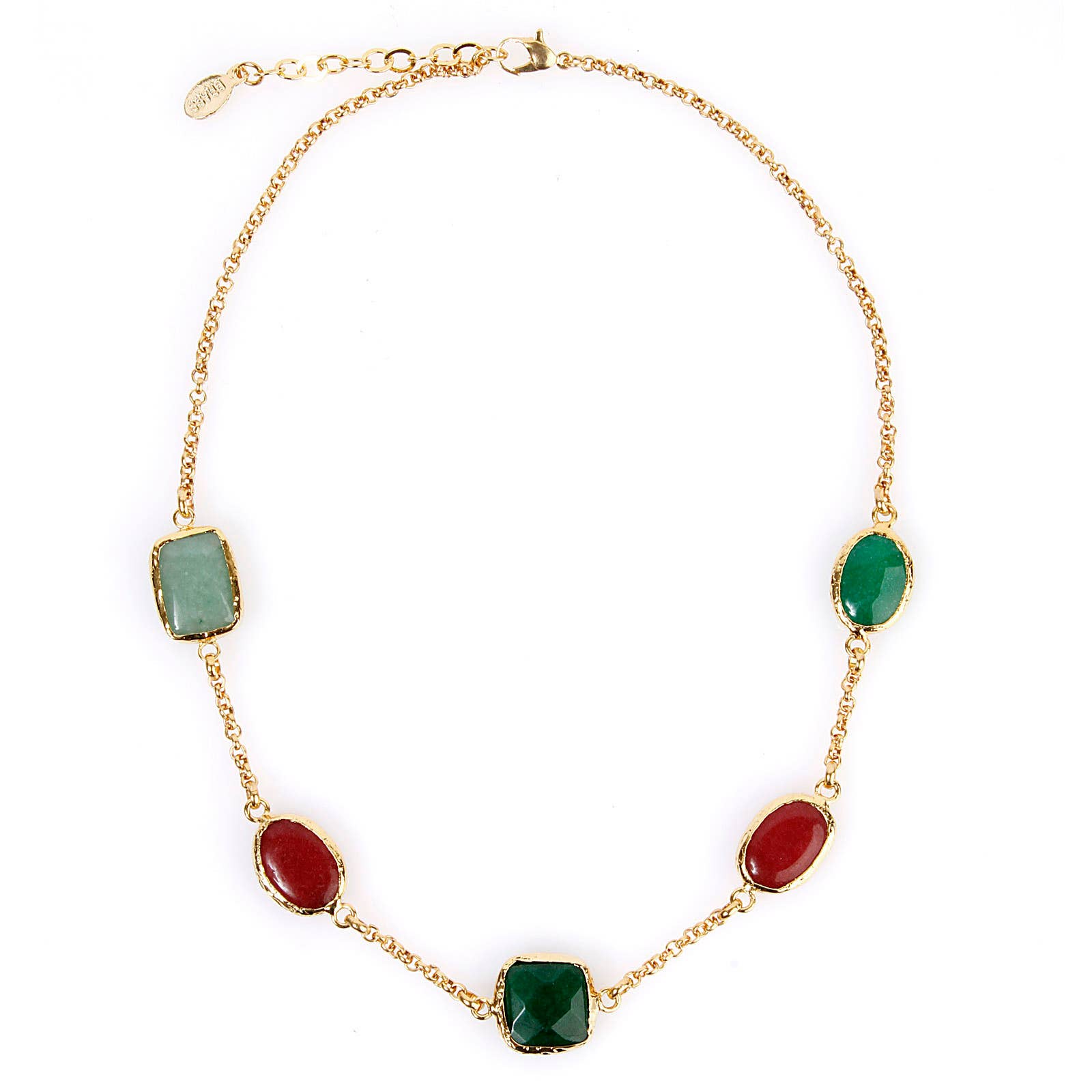 West Coast Jewelry – Großhandel Kette mit Anhänger/Charm – Elya Goldton Grün und Rot Gefärbt2