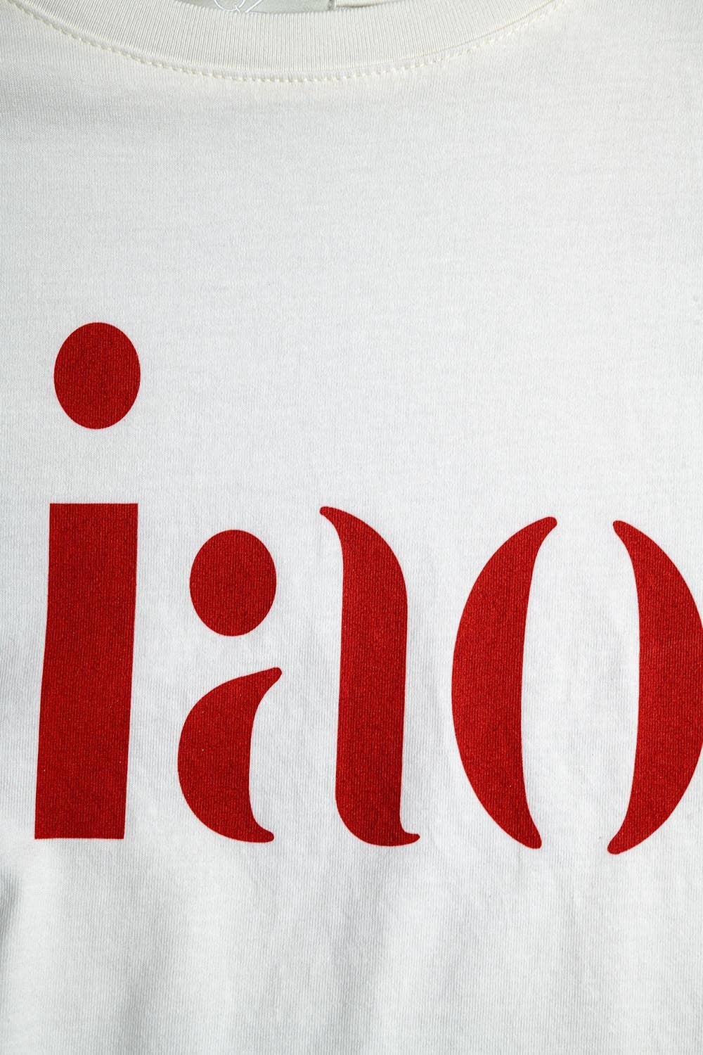 WHITE Cotton t-shirt made in Italy with Ciao logo in red for wholesale on Faire3