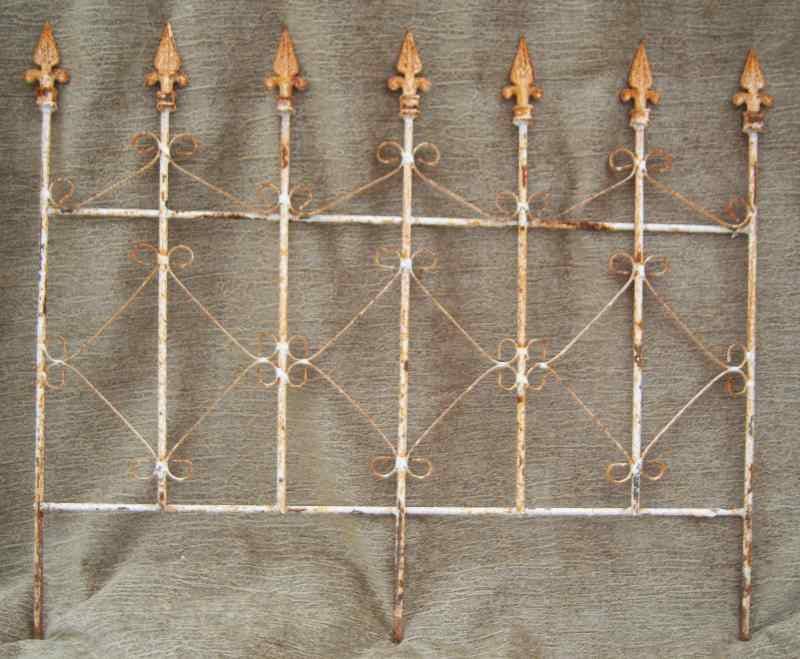 Garden Iron And More - Wholesale Outdoor Ornament/Decor - X'S Diamond Border Fence with Finials Rustic Vintage Style0