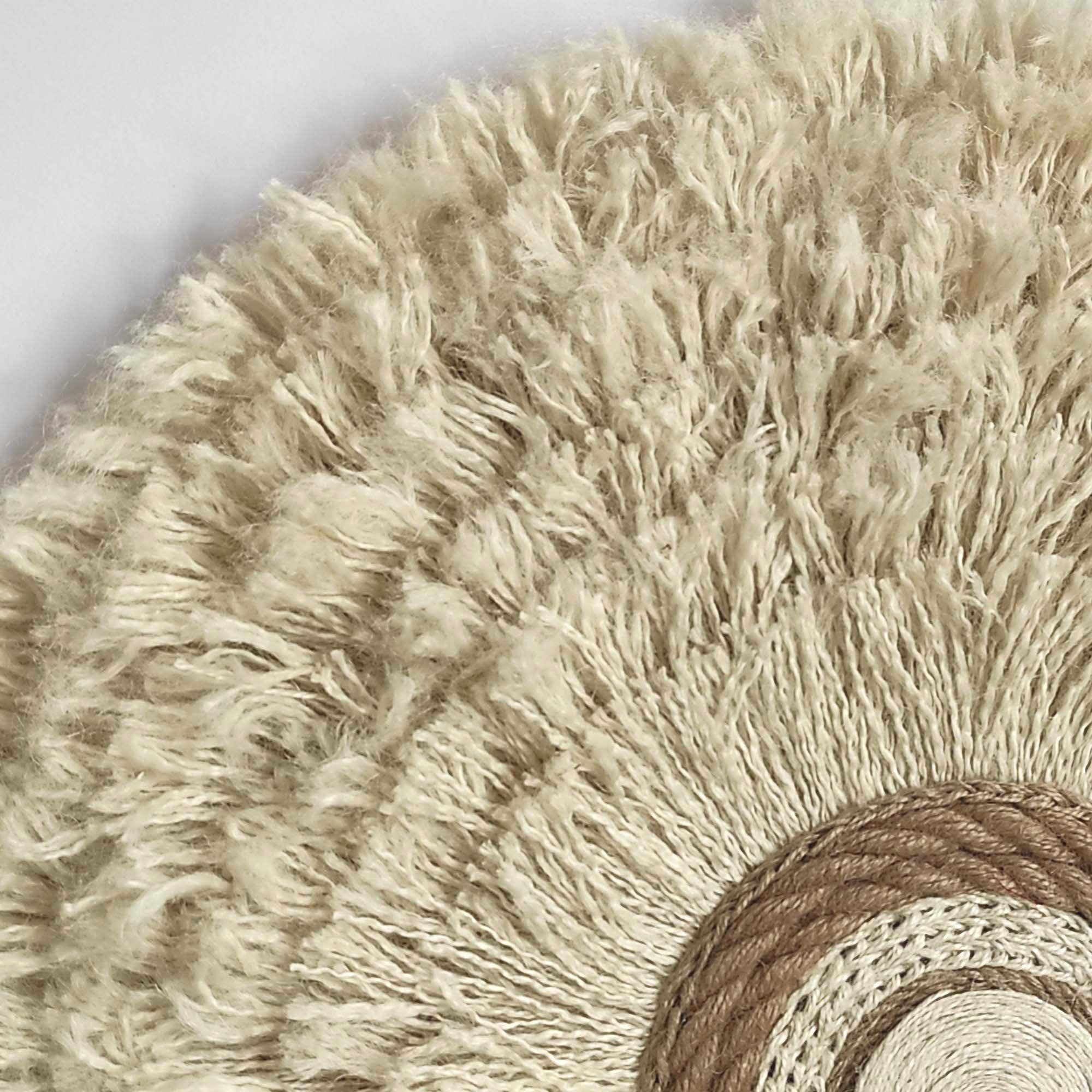 JuteExtravaganza - Wholesale Wall Accent - Large Ivory White Juju Hat Wall Hanging Decor 80cm4