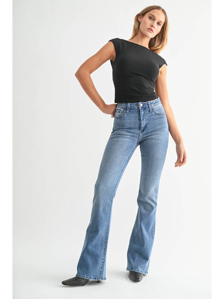 JUST BLACK DENIM - Wholesale Jeans - Women's - BP218J - MED - Skinny Flare1