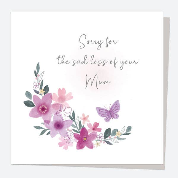 Sympathy Card - Flowers & Butterflies - Mum for wholesale by Dotty About Paper
