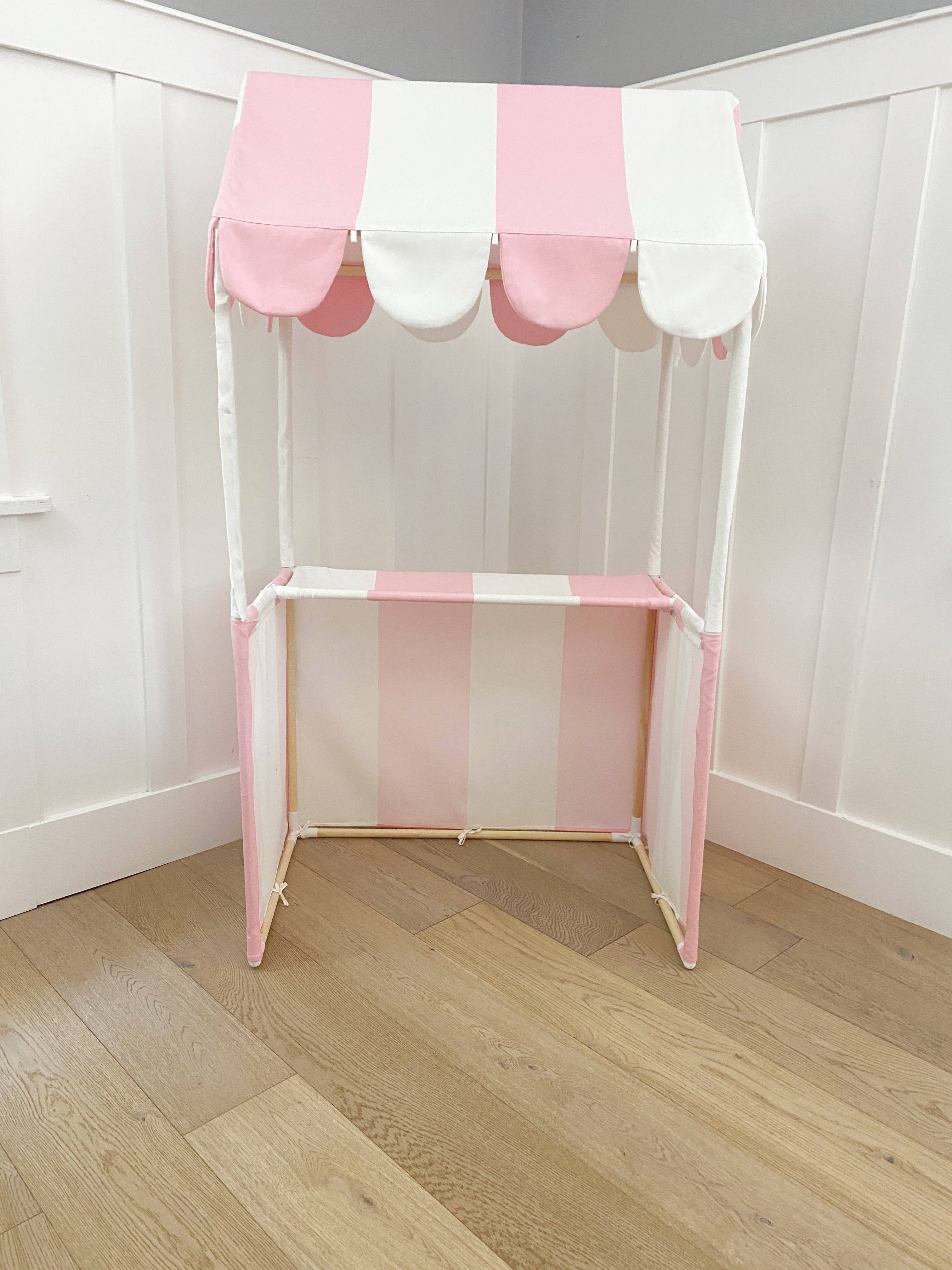 Domestic Objects - Wholesale Tent - Kids - The Market Stand Play Tent in Pink & White Cotton Canvas8