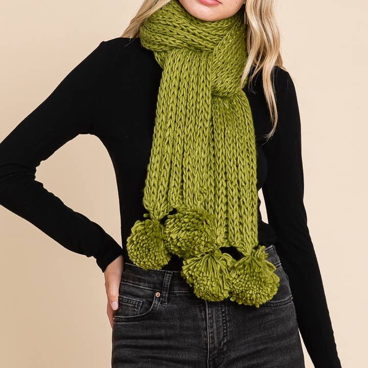 Olive CHS-0724-3 - KNITTING SCARF= for wholesale on Faire