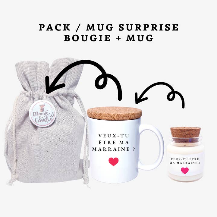 Mug Surprise - Veux tu être ma marraine pour la vente par MAMIE CANDLE