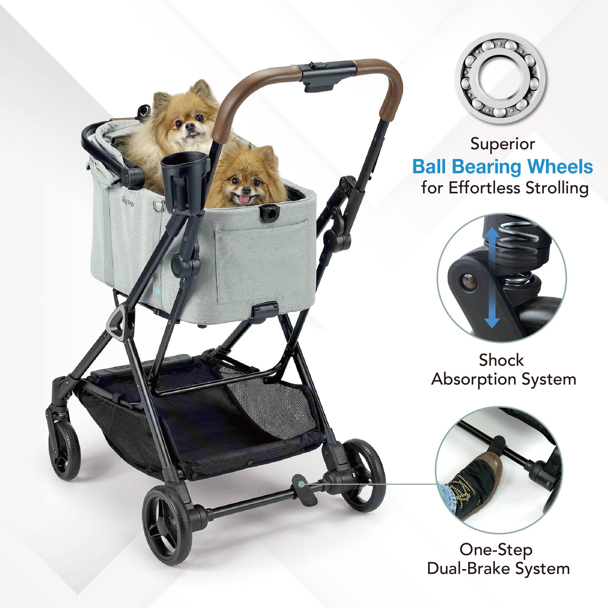 Ibiyaya - Wholesale Pet Travel Bowl - Cat/Dog - Ibiyaya Tinker Small Detachable Pet Stroller
5
