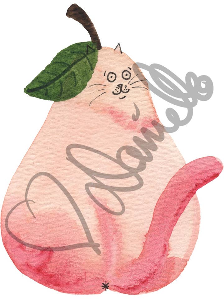 Big Booty Peach Kitty — Sticker for wholesale by Dead Air Doodles