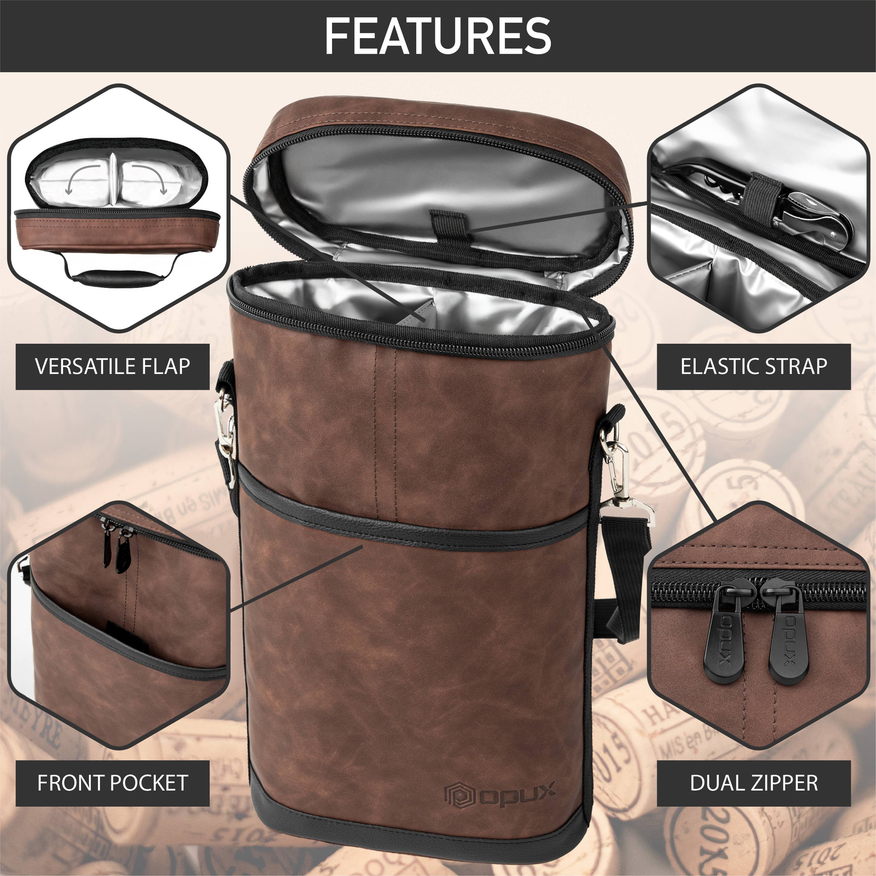 OPUX – Großhandel Weintasche – Weintragetasche für 2 Flaschen21