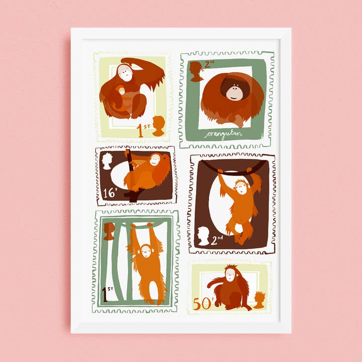 Orang-oetangprint voor wholesale door Lauren Radley