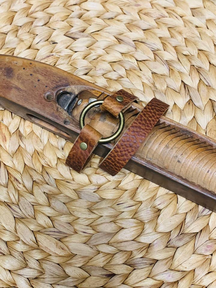 Brass Ring Double Wrap Leather Bracelet for wholesale by Commonality Cooperative