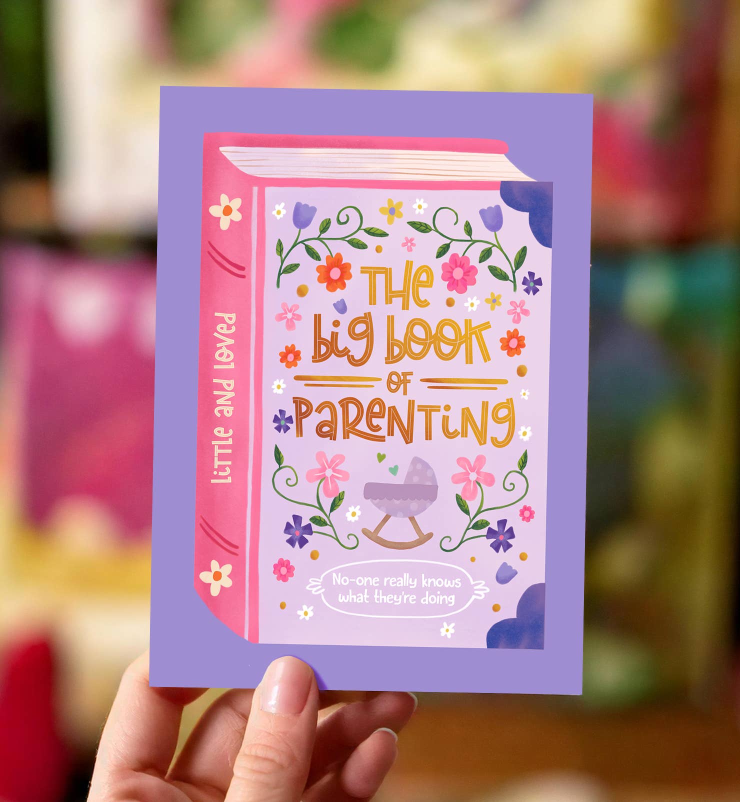 Aniet Illustration - Wholesale Baby Card - Card congratulations birth girl funny book pink purple1