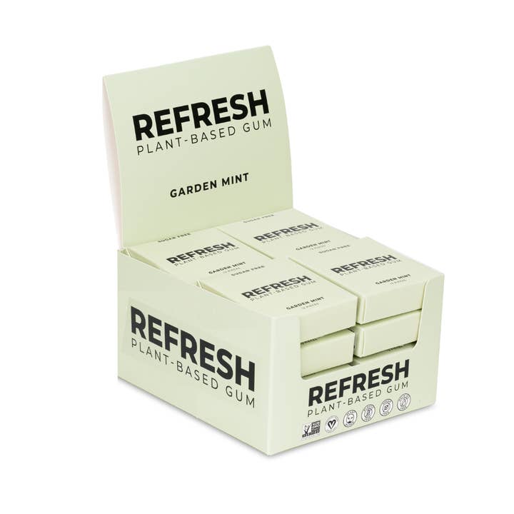 Refresh Gum - Wholesale Chewing Gum - Garden Mint Gum (12 Pack)1