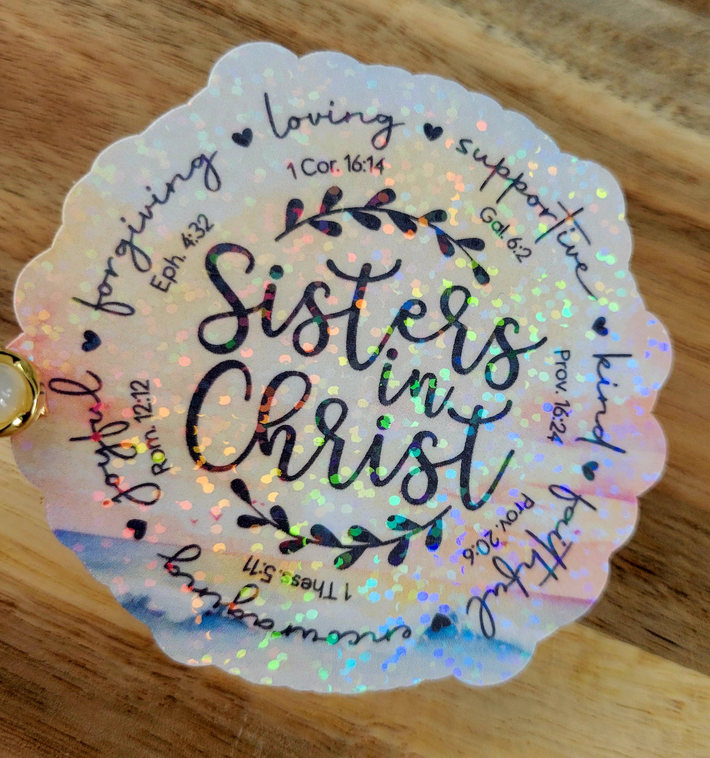 Dashmonograms - Wholesale Sticker - Sisters in christ sticker, loving, supportive0