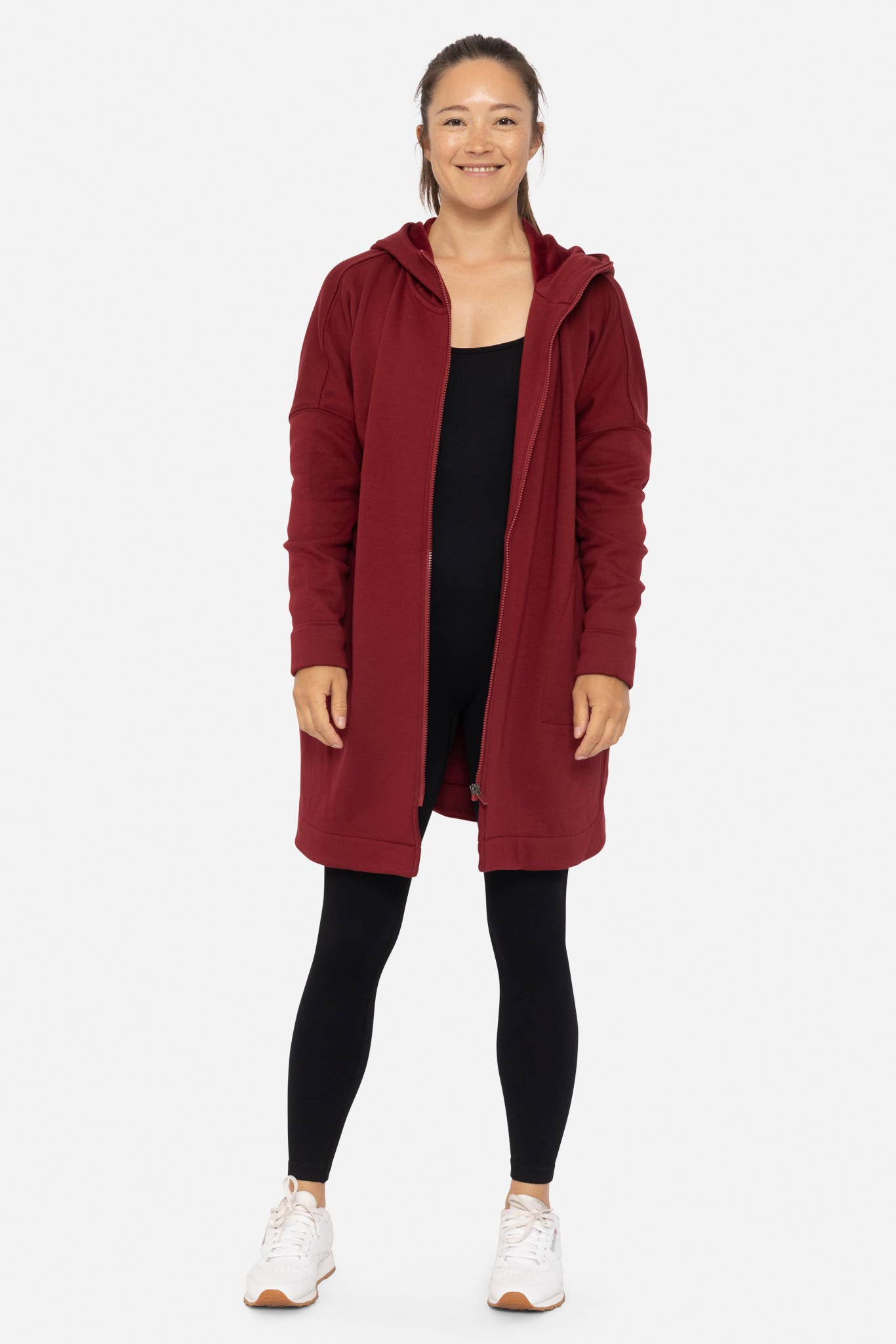 Mono B - Wholesale Jacket - Women's - Longline Zip-Up Jacket with Hood16