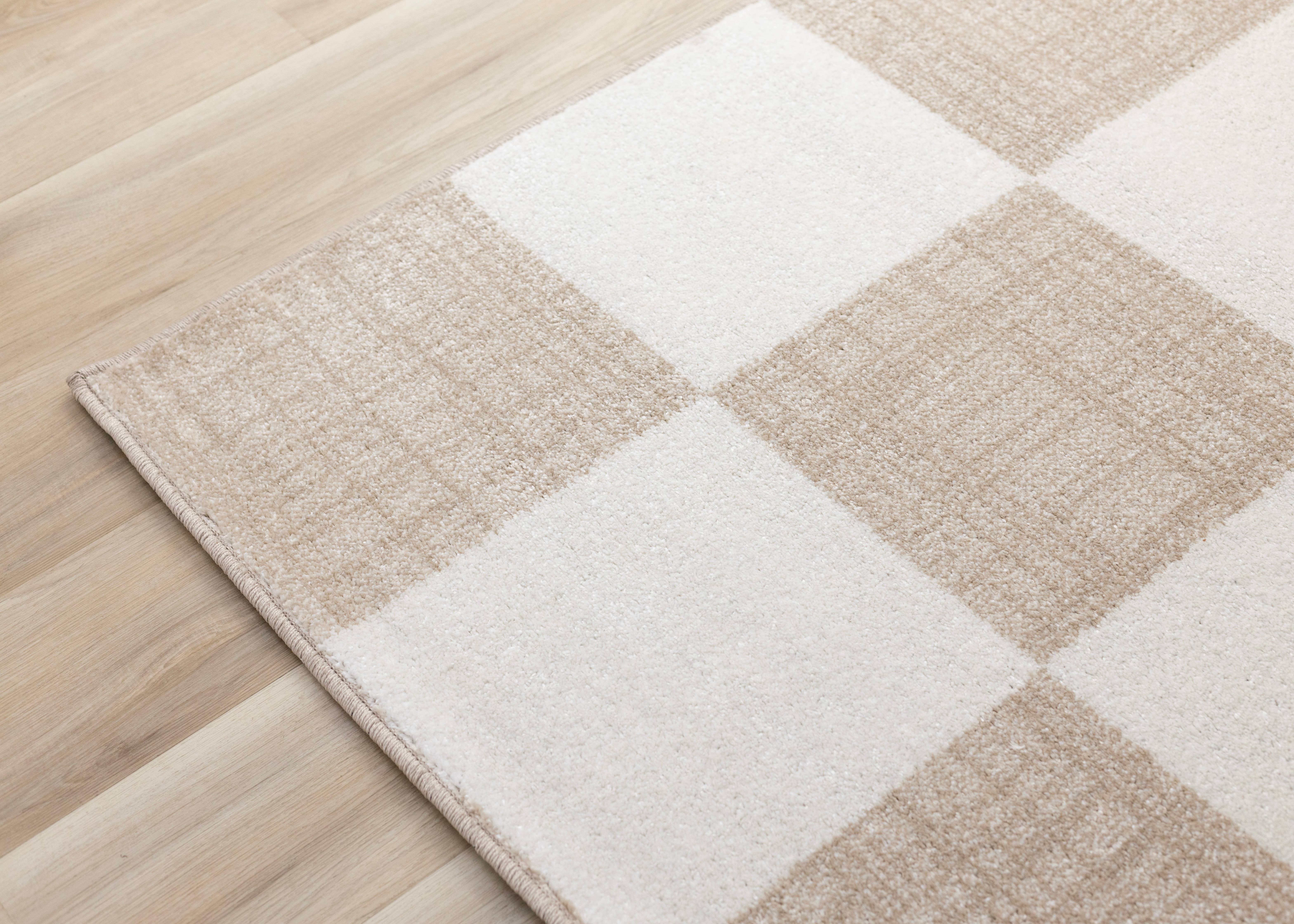 Century Cream Beige Checkerboard Pet-Friendly Area Rug for wholesale on Faire8