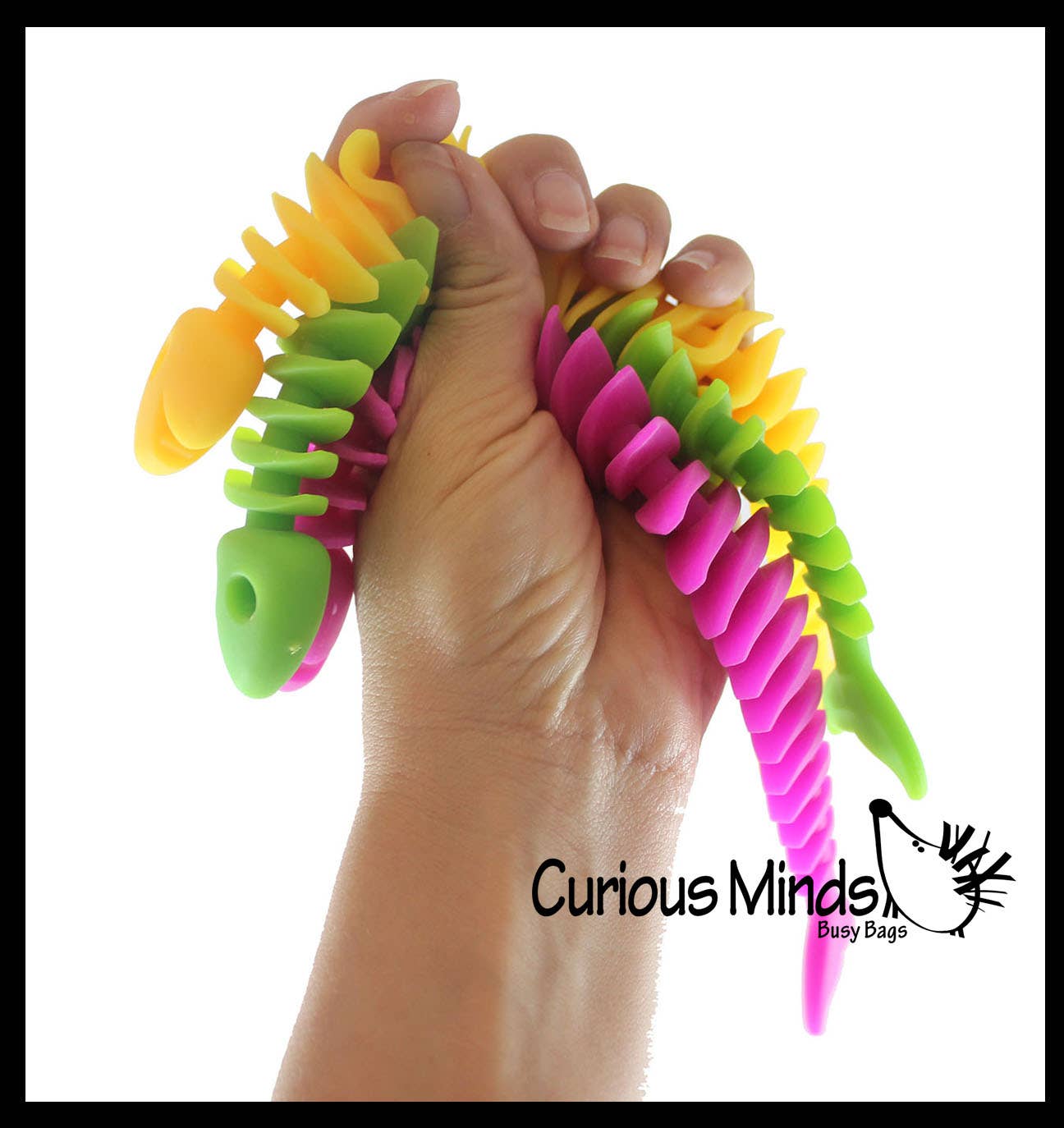Curious Minds Toys - Vente Fidget/jouet anti-stress – enfant - 1 jouet à nouilles extensibles en forme d'os de poisson1